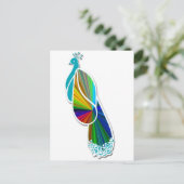 Peacock Postkarte (Stehend Vorderseite)