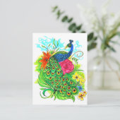 Peacock Postkarte (Stehend Vorderseite)