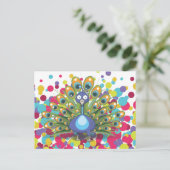 Peacock Postkarte (Stehend Vorderseite)