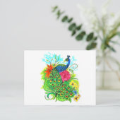Peacock Postkarte (Stehend Vorderseite)