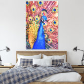PEACOCK POWER SHOWOFF LEINWANDDRUCK (Insitu (Schlafzimmer))