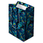 Peacock Pride Mittlere Geschenktüte (Rückseite Schrägansicht)