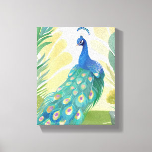 Peacock Princess   Aquarelltiere Leinwanddruck