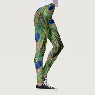 Peacock Print Pattern Legierung Leggings