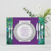 Peacock Probe Dinner Einladung (Stehend Vorderseite)