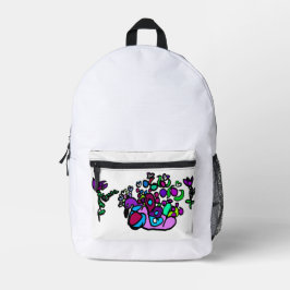Peacock purple roses  bedruckter rucksack