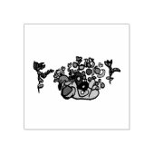 Peacock purple roses gummistempel (Prägung)