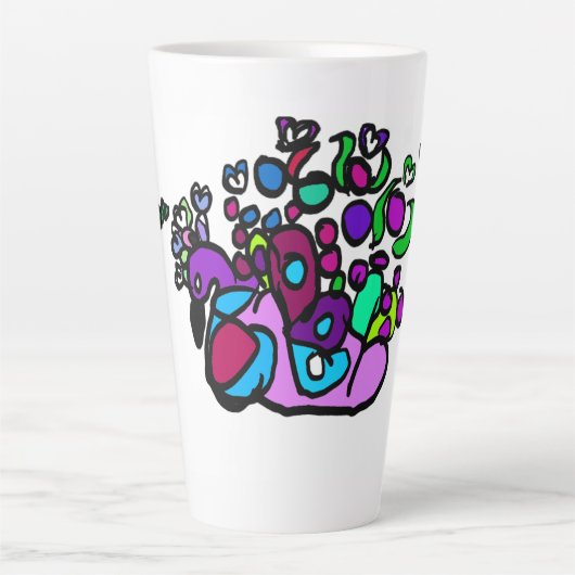 Peacock purple roses milchtasse (Vorderseite)