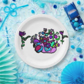 Peacock purple roses  pappteller (Party)