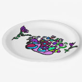 Peacock purple roses  pappteller (Schrägansicht)