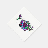 Peacock purple roses serviette (Ecke)