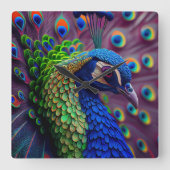 Peacock Quadratische Wanduhr (Vorderseite)