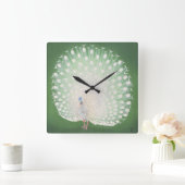 Peacock Quadratische Wanduhr (Zuhause)