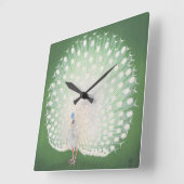 Peacock Quadratische Wanduhr (Winkel)