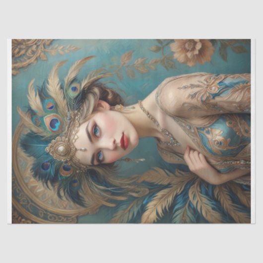 Peacock Queen Decoupage Seidenpapier (Vorderseite)