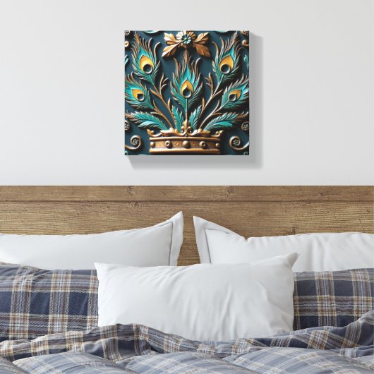 Peacock Queen Leinwanddruck (Insitu (Schlafzimmer))
