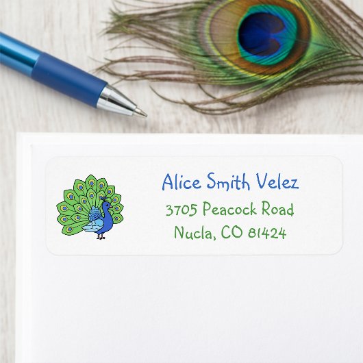 Peacock Return Address Labels