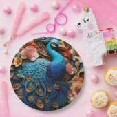 Peacock Rose Elegante Hübsche Pappteller (Party)