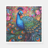 Peacock Rose Elegantes Hübsches Papier Napkins Serviette (Vorderseite)