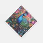 Peacock Rose Elegantes Hübsches Papier Napkins Serviette (Ecke)