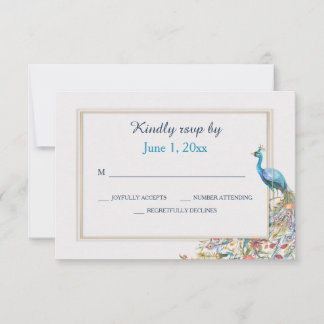 Peacock RSVP-Karten RSVP Karte
