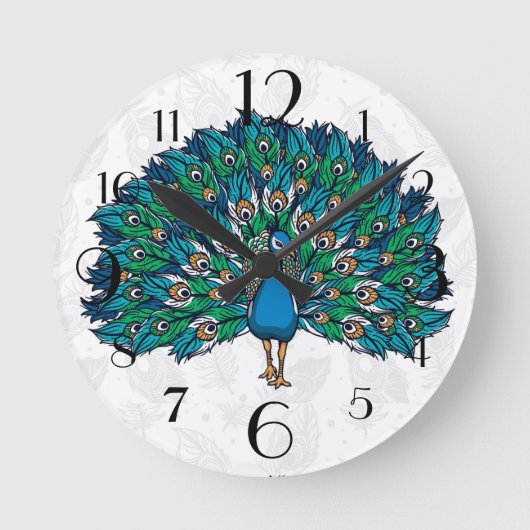 Peacock Runde Wanduhr (Vorderseite)