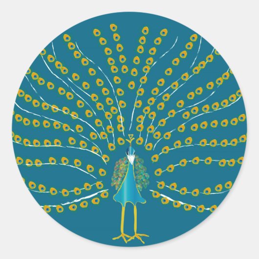 Peacock Runder Aufkleber (Vorderseite)