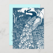 Peacock Save the Date Ankündigungspostkarte (Vorne/Hinten)