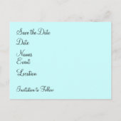 Peacock Save the Date Ankündigungspostkarte (Rückseite)