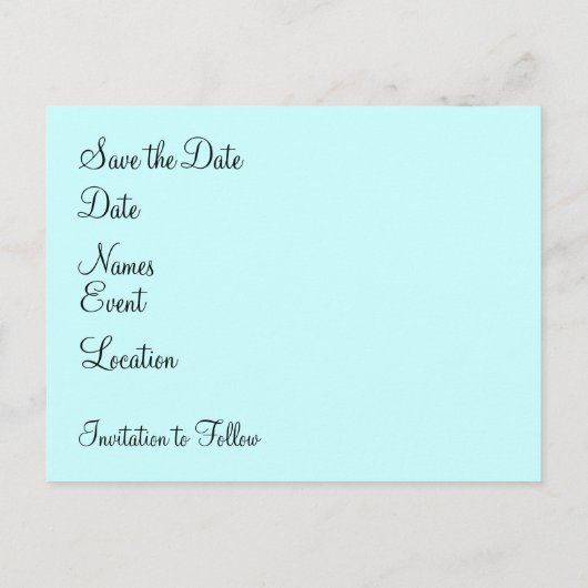 Peacock Save the Date Ankündigungspostkarte (Rückseite)