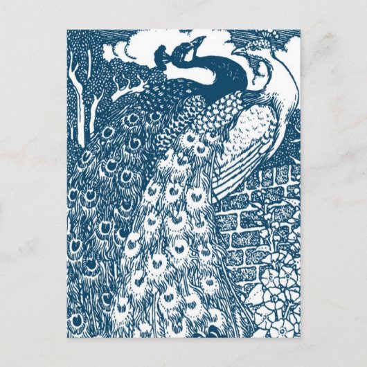 Peacock Save the Date Ankündigungspostkarte (Vorderseite)