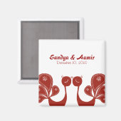Peacock Save the Date - Crimson Magnet (Vorderseite/Rückseite)
