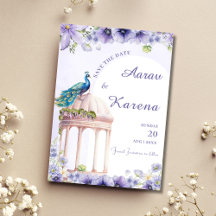 Peacock Save the Date indische Save the Date-Karte