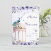 Peacock Save the Date indische Save the Date-Karte Einladung (Stehend Vorderseite)