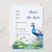 Peacock Save the Date Vorlage Lotus Save the Date (Vorderseite)