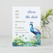Peacock Save the Date Vorlage Lotus Save the Date (Stehend Vorderseite)