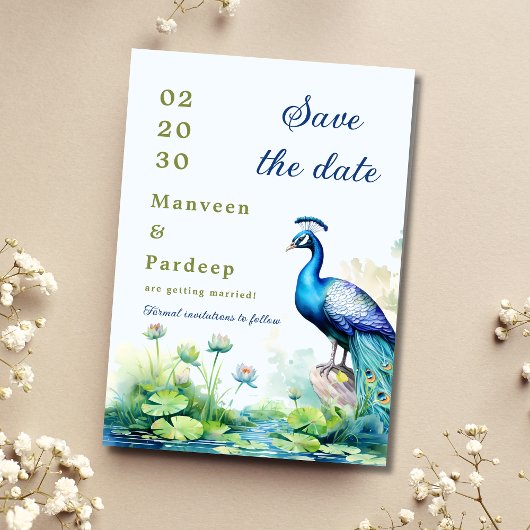 Peacock Save the Date Vorlage Lotus Save the Date