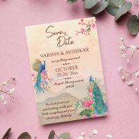 Peacock-Save the Date Vorlageneinladung