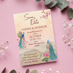 Peacock-Save the Date Vorlageneinladung Einladung