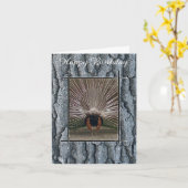 PEACOCK SCHWANZ BÄUME BARK GLÜCKLICH BIRTHDAKARTE KARTE (Gelbe Blume)