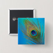 Peacock Schwanz Feather Button (Vorne & Hinten)