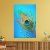 Peacock Schwanz Feather Leinwanddruck (Insitu (Wohnzimmer))