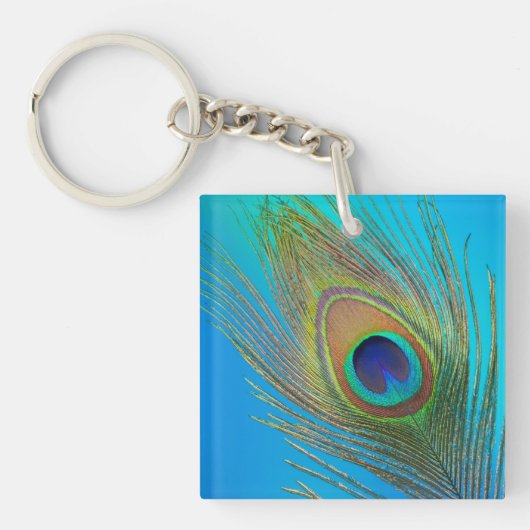 Peacock Schwanz Feather Schlüsselanhänger (Vorderseite)