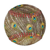 Peacock Schwanz Feathers Baseball (Vorderseite)