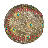 Peacock Schwanz Feathers Baseball (Vorderseite Links)