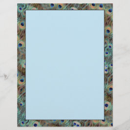 Peacock Schwanz Feathers Design 8.5 x 11 Stationar