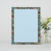 Peacock Schwanz Feathers Design 8.5 x 11 Stationar (Stehend Vorderseite)