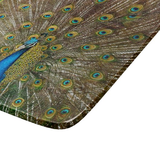 Peacock Schwanz Feathers Schneidebrett (Ecke)