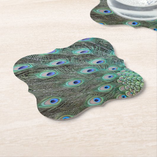 Peacock Schwanz Feathers Untersetzer (angewinkelt)