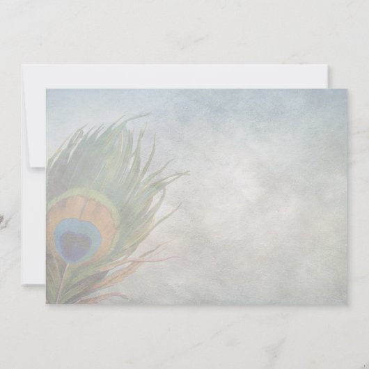 Peacock Scroll Bridal Dusche Einladung (Rückseite)